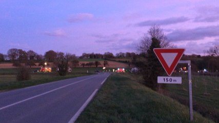 L'hélicoptère en intervention après un grave accident de la route