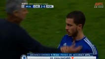 ¿Eden Hazard le negó el saludo a José Mourinho? El atacante belga le bajó el brazo a Mourinho