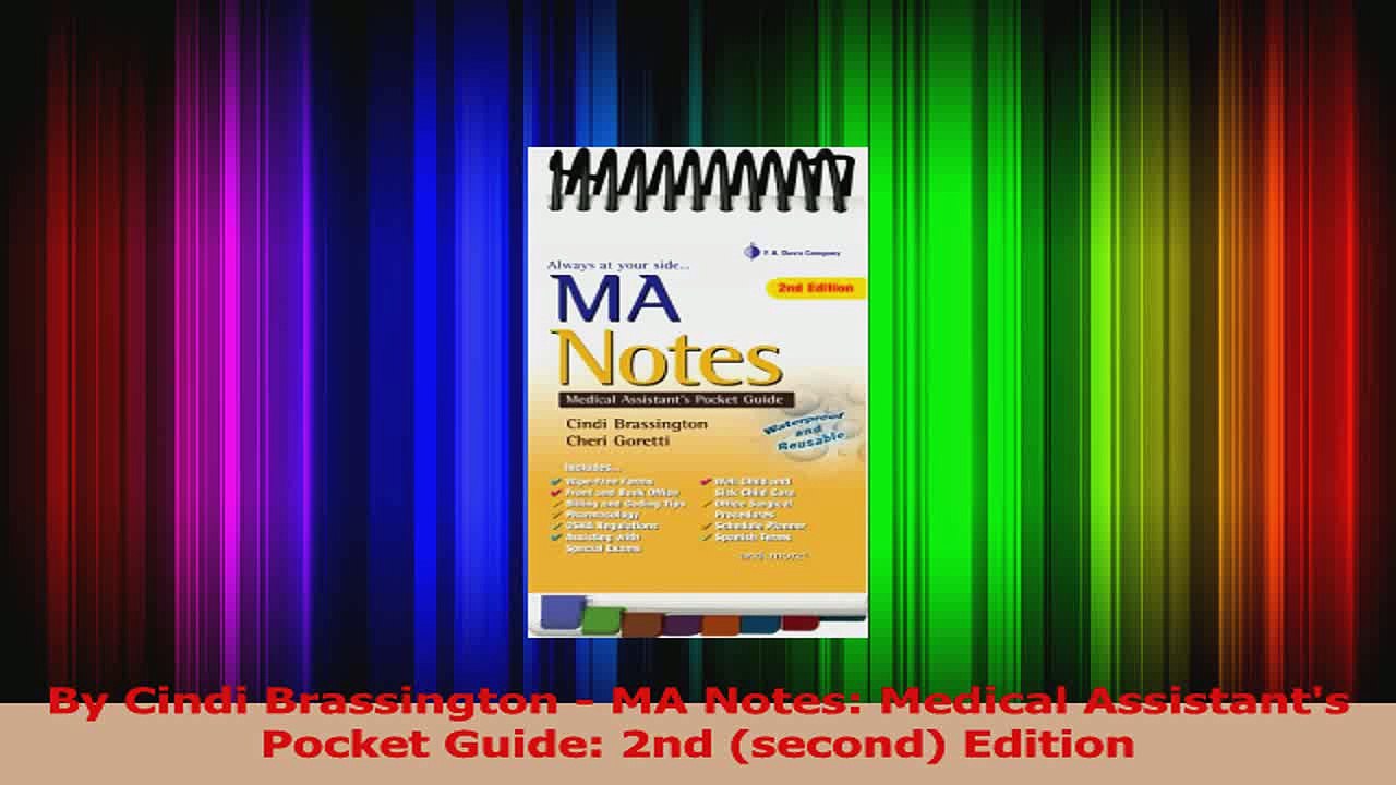 Download  By Cindi Brassington  MA Notes Medical Assistants Pocket Guide 2nd second Edition Ebook Online
