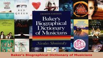 Read  Bakers Biographical Dictionary of Musicians EBooks Online