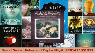 Read  William Bolcom Theatrical Songs High Voice EBooks Online