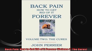 Back Pain How to Get Rid of It Forever Volume 2 The Cures