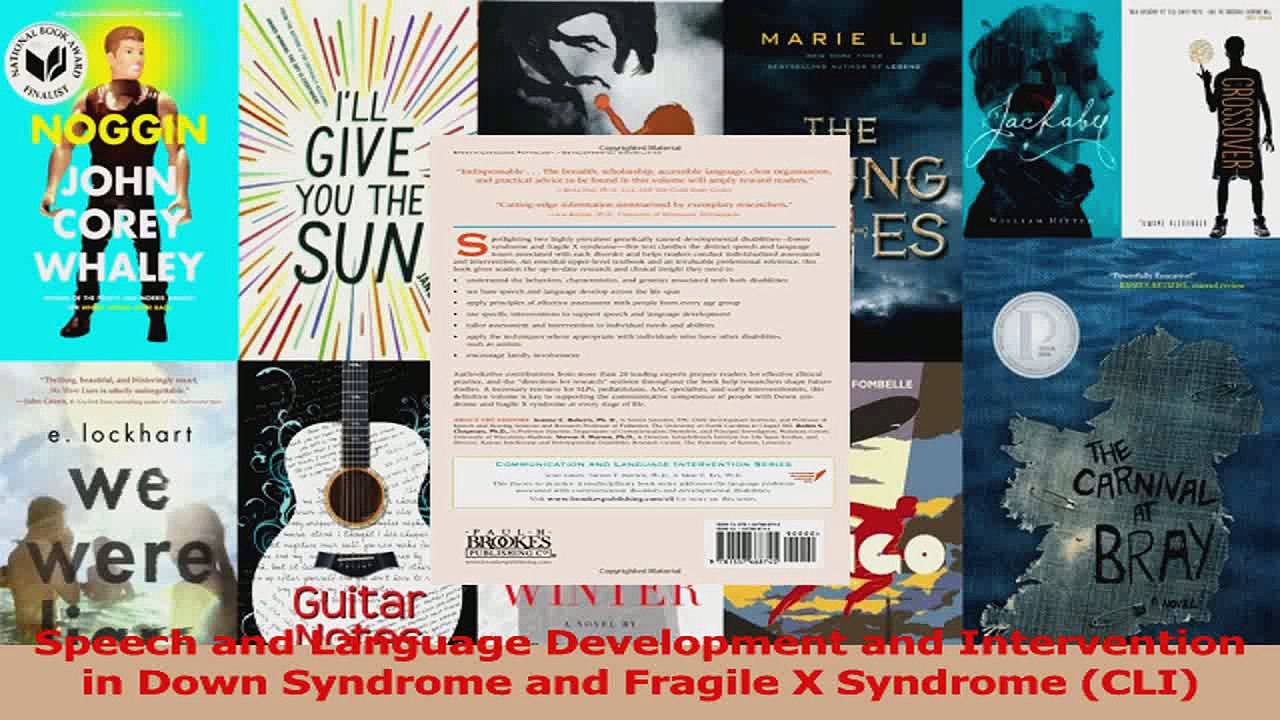 Read  Speech and Language Development and Intervention in Down Syndrome and Fragile X Syndrome Ebook Free