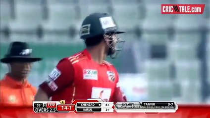 Ahmed Shehzad is Making Fun of Sohail Tanvir After Hitting Two Fours