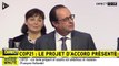 François Hollande évoque les attentats de Paris pendant la présentation de l'accord final
