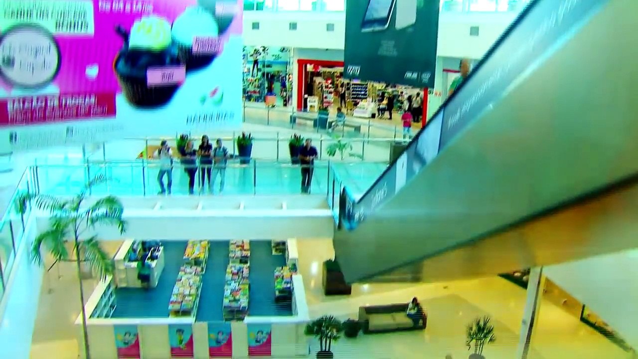 Funny clown prank escalator