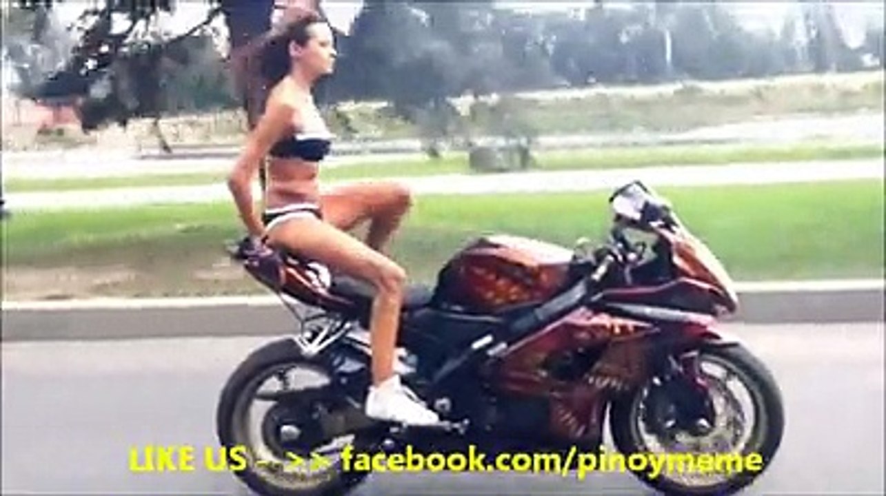 Hot babe On A Motorcycle