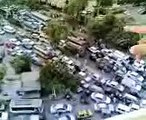 traffic jam in karachi due to pipeline leakage near Gulshan Iqbal