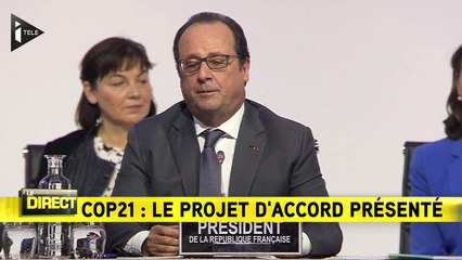 COP21 : Pour F. Hollande, "le texte préparé et soumis est ambitieux et réaliste"