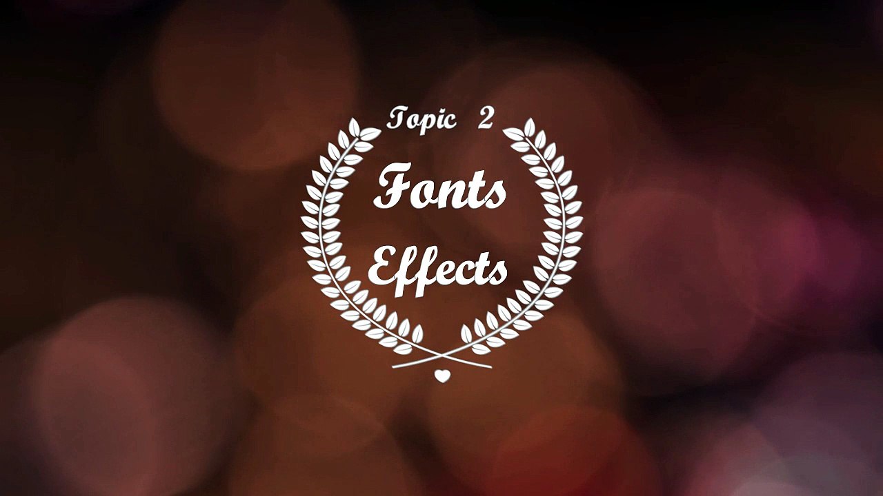 Learn photoshop topic 2: Fonts effects
