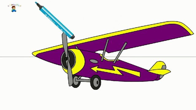 Eğitici çizgi film - Boyama kitabı - Uçak