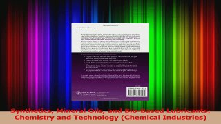 Synthetics Mineral Oils and BioBased Lubricants Chemistry and Technology Chemical PDF