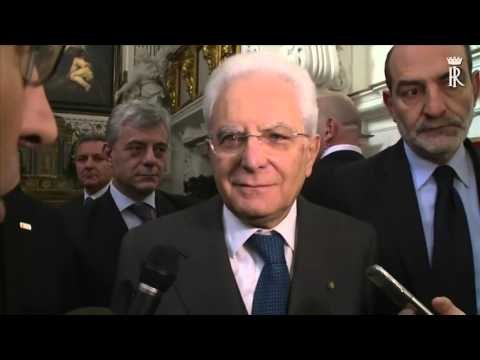 Roma - Dichiarazione del Presidente Mattarella all'oratorio di San Lorenzo (12.12.15)