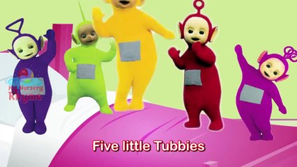 Five Little Tubbies Jumping on The Bed Teletubbies Nursery Rhyme for children