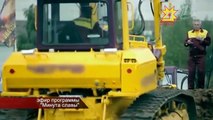 awesome record of Russian bulldozer driving on the rope, funny crazy videos heavy equipmen