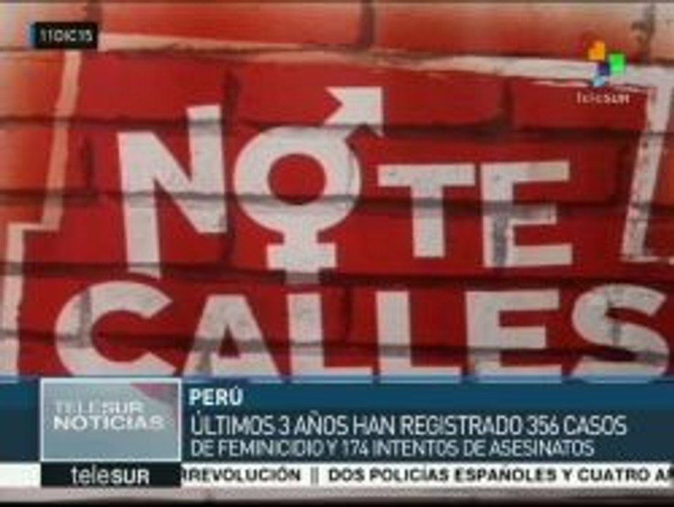 Perú registra 356 casos de feminicidios en los tres últimos años