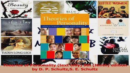 Theories of Personality text only 9th Ninth edition by D P SchultzS E Schultz PDF