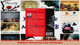 PDF Download  Emanuel Law Outlines Constitutional Law ThirtyFirst Edition Emanual Law Outlines PDF Online