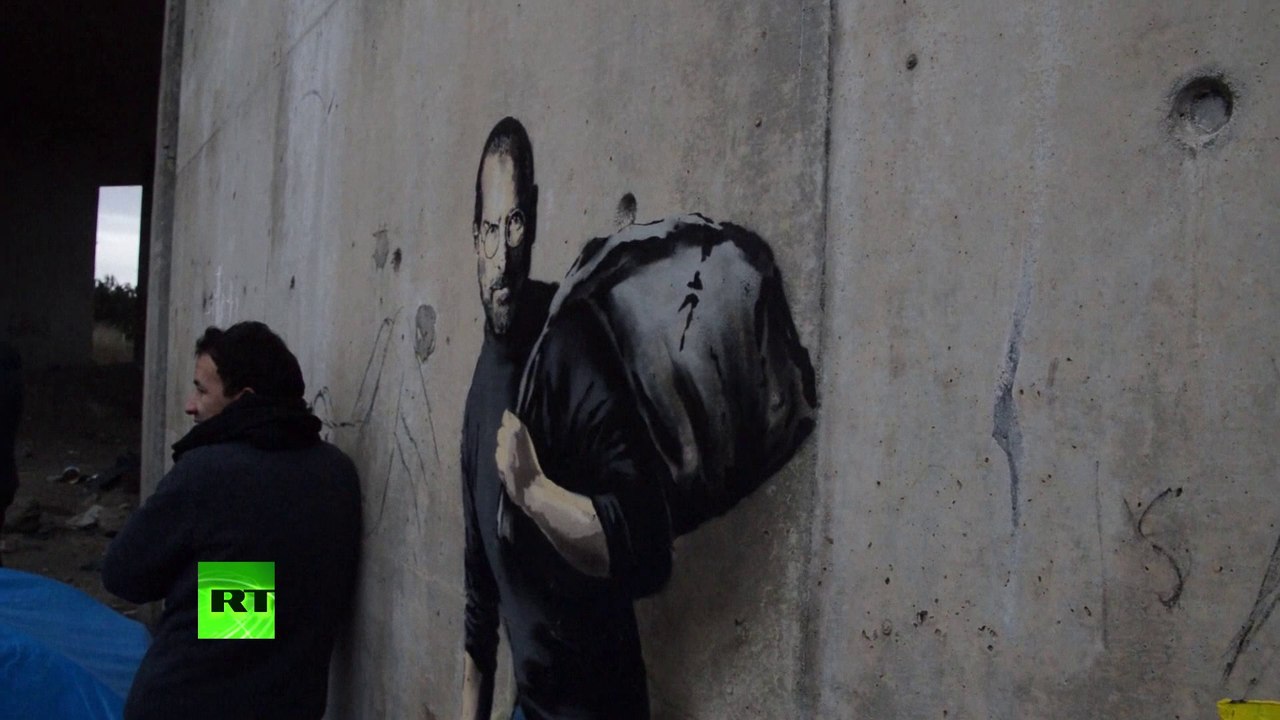 Banksy débarque sur les murs de la Jungle de Calais