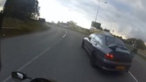 Instant Karma For Guy Who Cuts Off a Motorcyclist