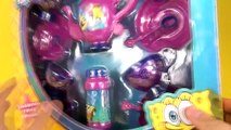 SPONGEBOB SQUAREPANTS BUBBLES TEA PARTY FRIENDS Playset Toy Review Family Video