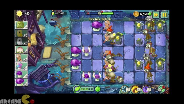 Plants Vs Zombies 2 Dark Ages Part 2 Night 14 Wizard Zombies Dark Ages Gargantuar