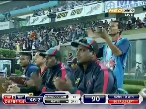 BPL 2015 Chris Gayle 92* (46 ) vs Chittagong Vikings - 9 SIXES!! Bangladesh Premier League 2015