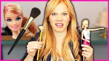 BARBIE MAKEUP BRUSH - TESTING HACKS!