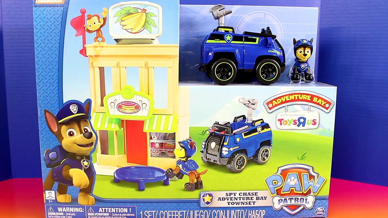 Nickelodeon Paw Patrol Spy Chase Adventure Bay With Rocky Skye Chase & Ryder Save Monkey