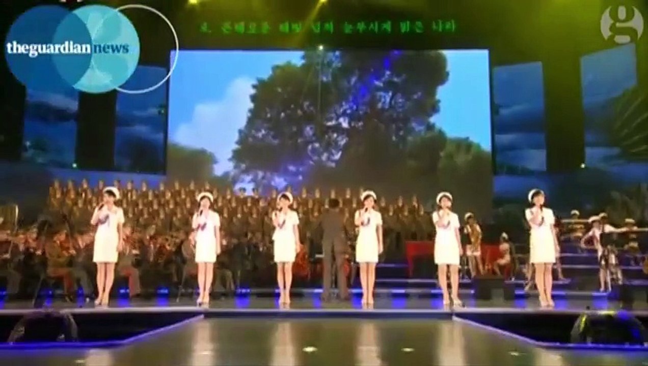 The all-girl North Korean pop group Moranbong Band perform