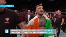 Conor McGregor stuns Jose Aldo in 13 seconds to take UFC featherweight title