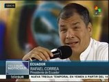 Ecuador:Correa critica a medios que abusan de la libertad de expresión