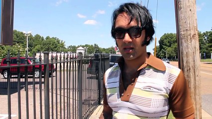 Eli Williams cuts an ad for Elvis Week 2014
