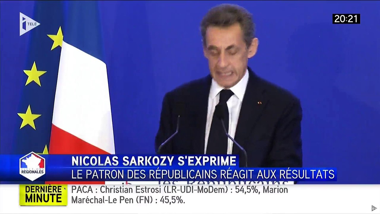 Régionales 2015 - Nicolas Sarkozy : "L'unité, l'union, et le refus de toute compromission avec les extrêmes ont permis ces résultats"