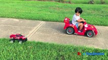 Disney Cars Lightning McQueen Power Wheels Playtime at the park Surprise Egg Toys Ryan Toy