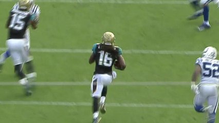Jaguars Denard Robinson rushes for a 31-yard gain