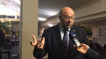 Stéphane Travert (PS) réagit à Saint-Lô après la victoire de la droite en Normandie