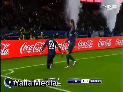 اهداف مباراة ( باريس سان جيرمان 5-1 ليون ) الدوري الفرنسى