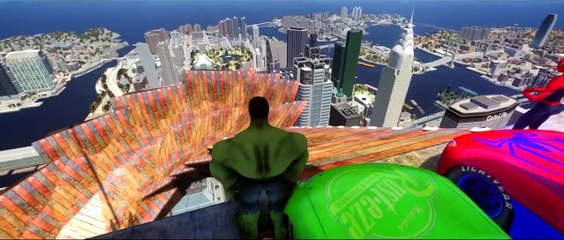 Disney Pixar CARS GREEN RAYO Lightning McQueen HULK AND SPIDERMAN AWESOME RACE Track!!! , HD online free 2016