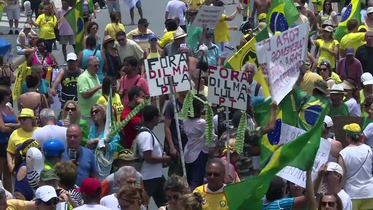 Magra asistencia en protestas exigiendo salida de Rousseff
