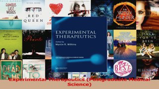 Read  Experimental Therapeutics Postgraduate Medical Science Ebook Free