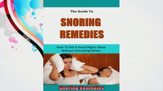 Snoring Remedies