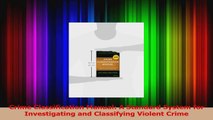 PDF Download  Crime Classification Manual A Standard System for Investigating and Classifying Violent Read Full Ebook