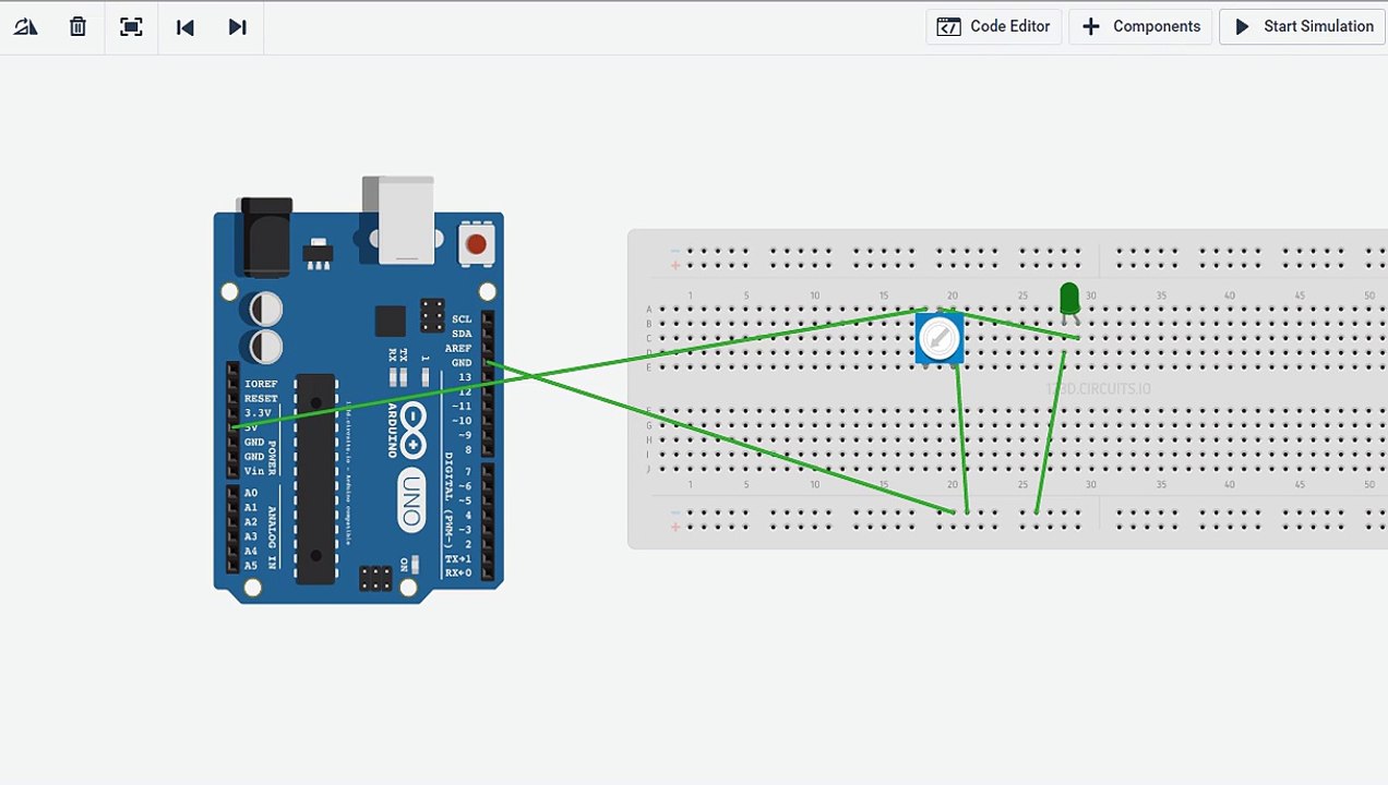 led control with potentiometer