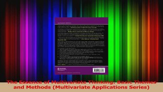 PDF Download  The Essence of Multivariate Thinking Basic Themes and Methods Multivariate Applications PDF Full Ebook