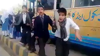 Childrens of School at Peshawar Chanting Go Nawaz Go on the Arrival of Prime Minister at Peshawar
