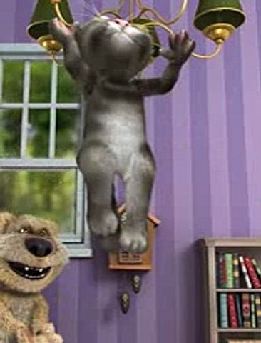 Talking Tom 2 funny video cat scared of weird dog