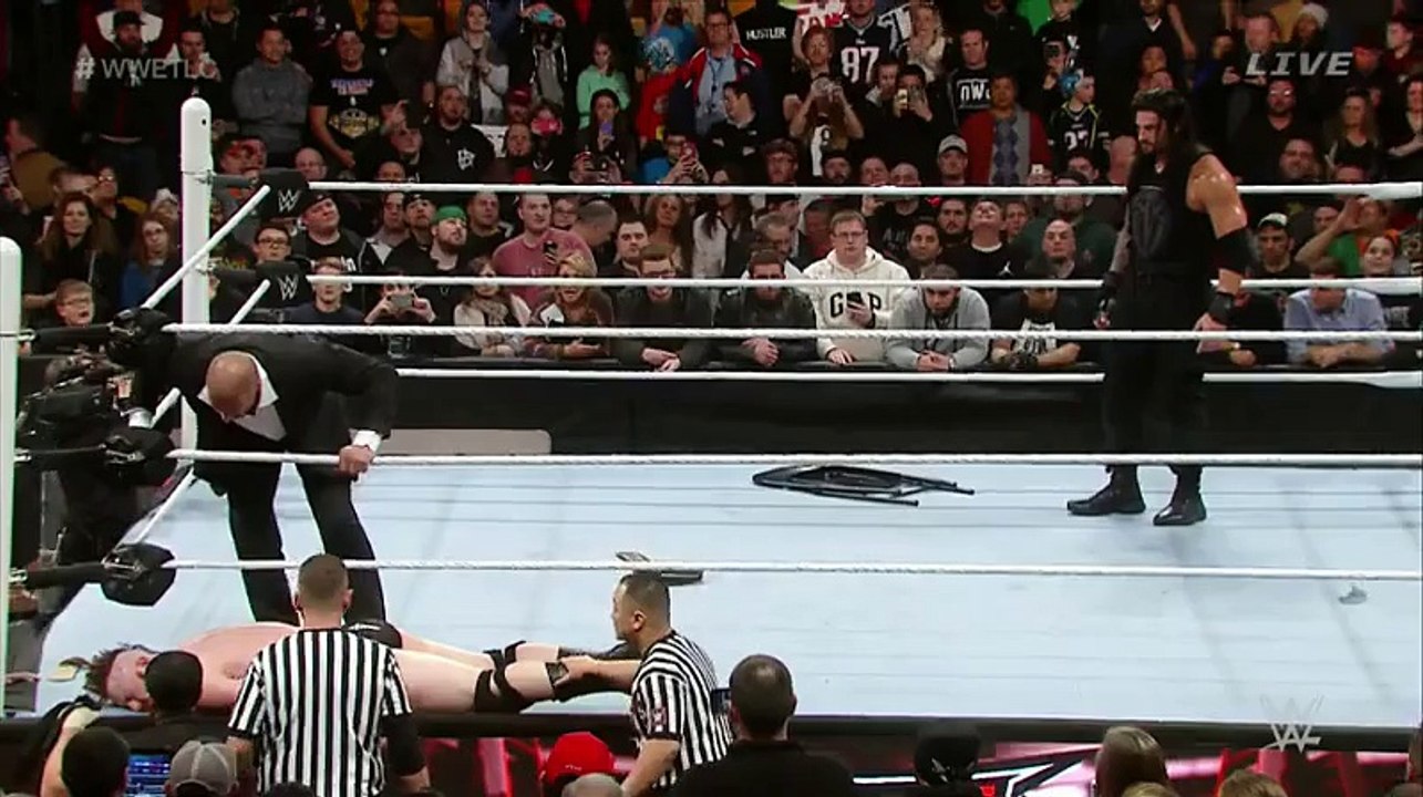 Roman Reigns Superman Punch To Triple H at Ladder TLC 13th December 2015