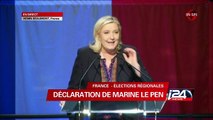 Discours de Marine Le Pen suite aux résultats des élections régionales