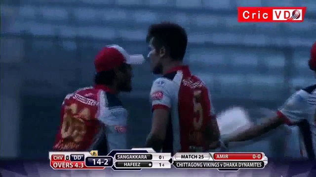 Mohammad Aamir 3 Wickets in BPL 8 December 2015 Including Wicket Of Hafeez(1)